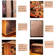 USB Automatic Mechanical Watch Shaker Watch Rotates Places Storage Box, Color: 2 Watches Red