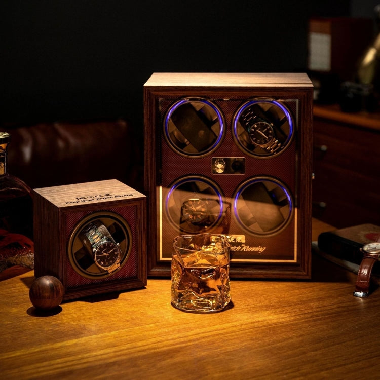 USB Automatic Mechanical Watch Shaker Watch Rotates Places Storage Box, Color: 4 Watches Red