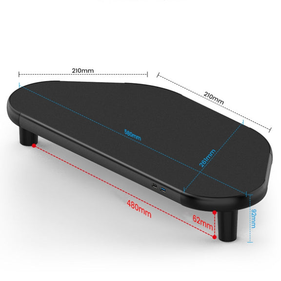 Vaydeer ZGP011 Metal Corner Computer Monitor Raised Rack(USB3.0+3 x USB2.0)