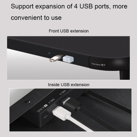 Vaydeer ZGP011 Metal Corner Computer Monitor Raised Rack(USB3.0+3 x USB2.0)