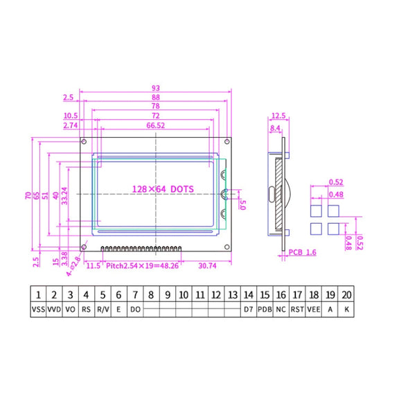 3D Printer Ramps1.4 12864 LCD Control Screen