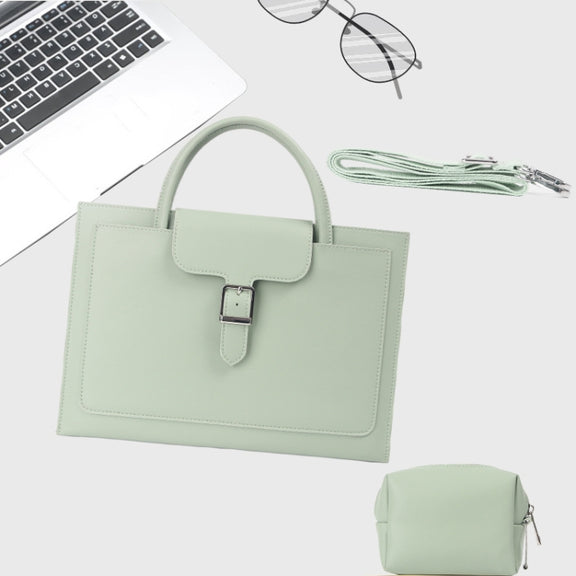 S176 Portable Water-resistant Laptop Bag with Power Pack, Size: 13 inches(Mint Green)