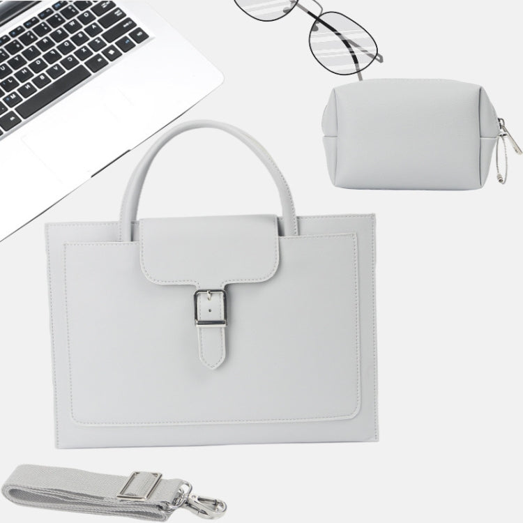S176 Portable Water-resistant Laptop Bag with Power Pack, Size: 14 inches(Light Grey)