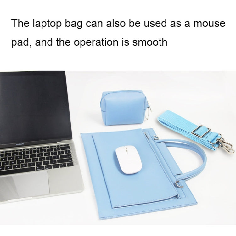 S176 Portable Water-resistant Laptop Bag with Power Pack, Size: 14 inches(Sky Blue)