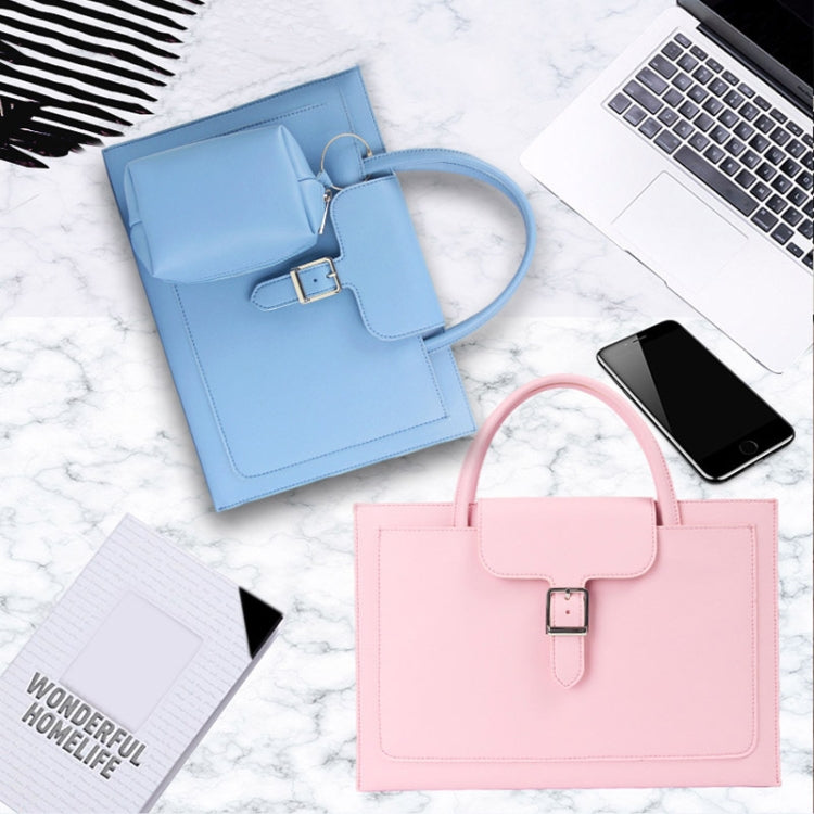 S176 Portable Water-resistant Laptop Bag with Power Pack, Size: 15 inches(Sky Blue)
