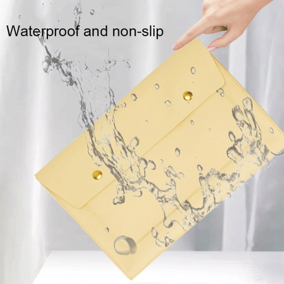 S178 3 In 1 Leather Water-resistant Laptop Liner Bag, Size: 13 inches(Light Yellow)