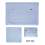 S178 3 In 1 Leather Water-resistant Laptop Liner Bag, Size: 14 inches(Baby Blue)