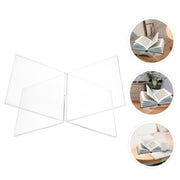 X-shaped Acrylic Bookshelf Transparent Book Sheet Music Display Stand(28x15.5x15.5cm)