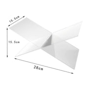 X-shaped Acrylic Bookshelf Transparent Book Sheet Music Display Stand(28x15.5x15.5cm)