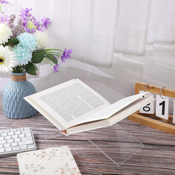 X-shaped Acrylic Bookshelf Transparent Book Sheet Music Display Stand(28x15.5x15.5cm)