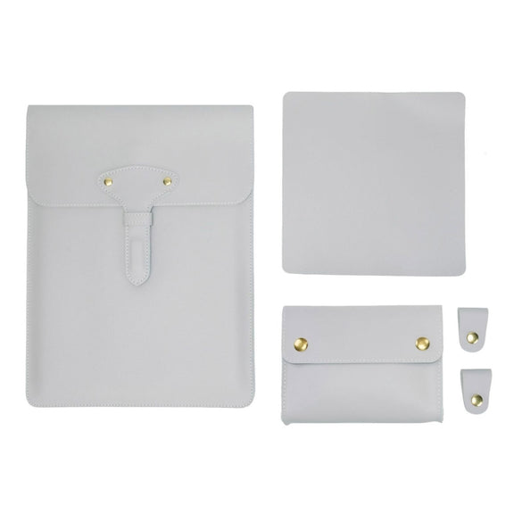 S177 3 In 1 Leather Water-resistant Laptop Liner Bags, Size: 13 inches(Light Grey)