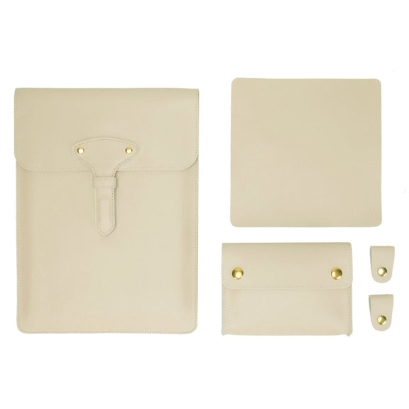 S177 3 In 1 Leather Water-resistant Laptop Liner Bags, Size: 13 inches(Apricot)