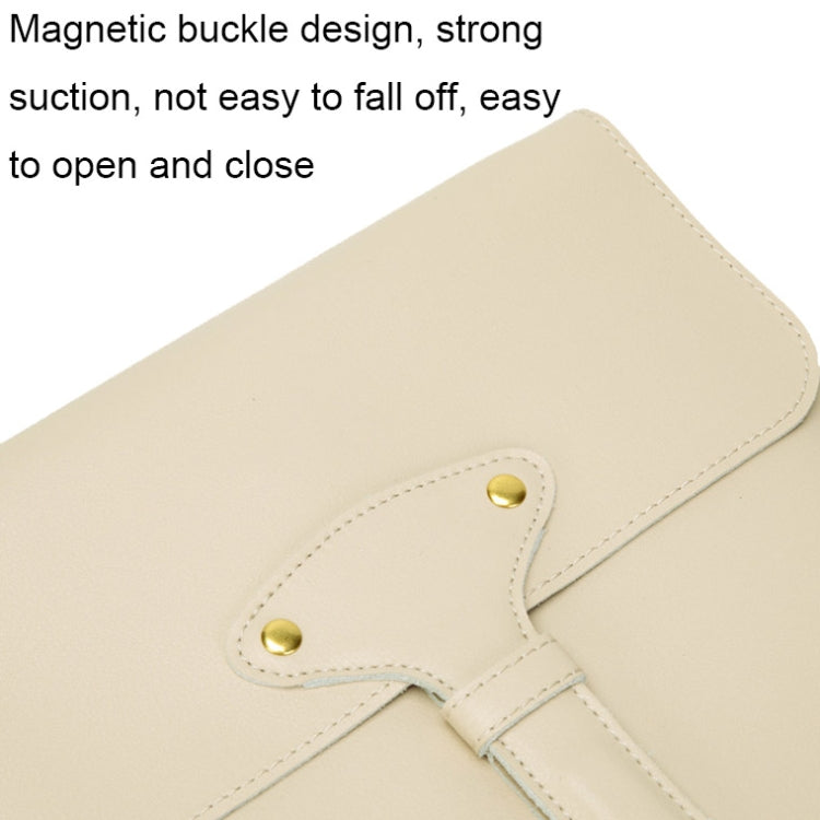 S177 3 In 1 Leather Water-resistant Laptop Liner Bags, Size: 14 inches(Light Grey)