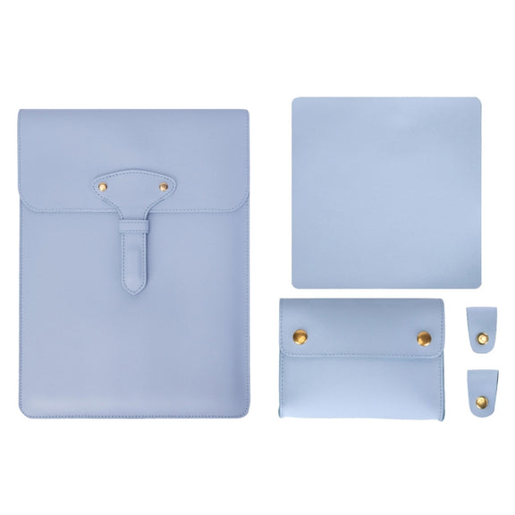 S177 3 In 1 Leather Water-resistant Laptop Liner Bags, Size: 15 inches(Baby Blue)
