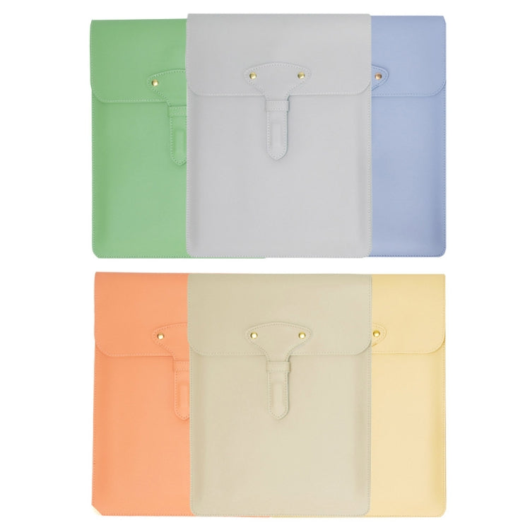 S177 3 In 1 Leather Water-resistant Laptop Liner Bags, Size: 15 inches(Light Yellow)