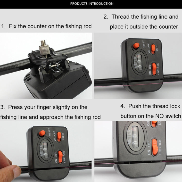 Machinery Manual Fish Line Length Counter(Black)
