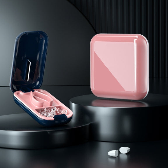 TP-009 Mini Pill Cutting Box Storage Box Dispenser(Arctic Black)
