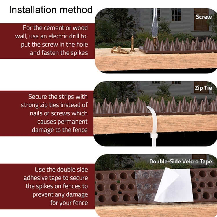 Plastic Bird Repellent Thorns Fence Anti-climb Nails(White)