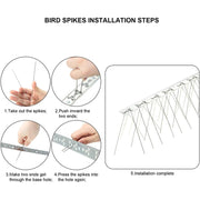 10 Sets 25cm Long Stainless Steel Bird Repellent Thorn Anti-cat Thorn Bird Device