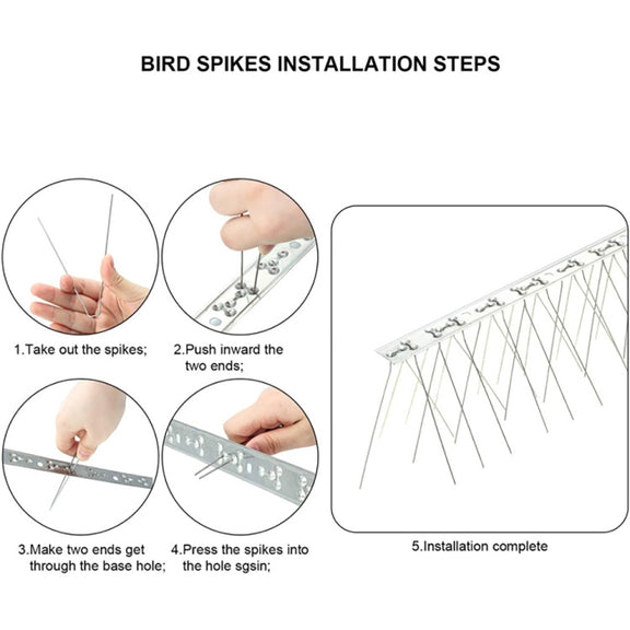 10 Sets 25cm Long Stainless Steel Bird Repellent Thorn Anti-cat Thorn Bird Device