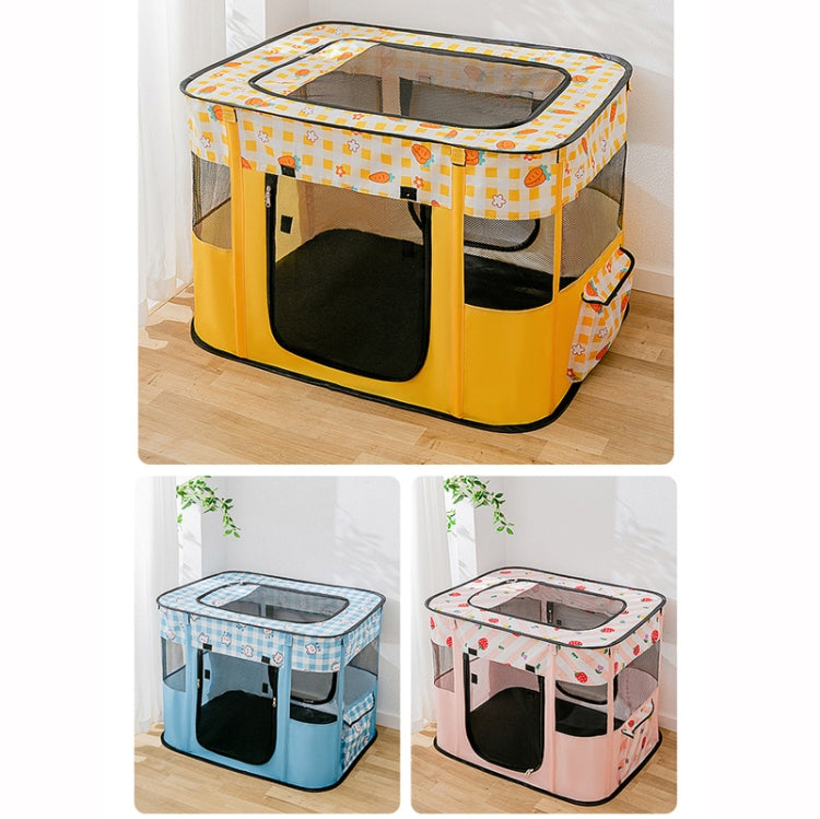 Rectangular Foldable Pet Fence Dog and Cat Litter Pet Delivery Room XL(Yellow Carrot)