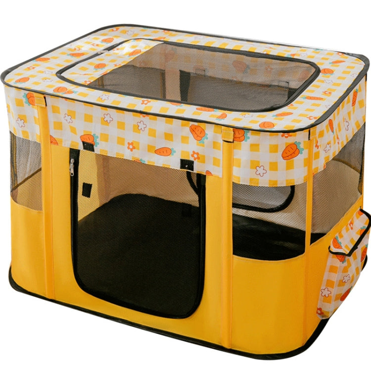 Rectangular Foldable Pet Fence Dog and Cat Litter Pet Delivery Room XL(Yellow Carrot)