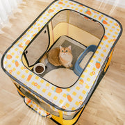 Rectangular Foldable Pet Fence Dog and Cat Litter Pet Delivery Room XL(Yellow Carrot)