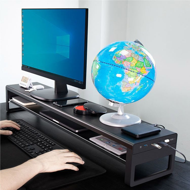 Vaydeer Multifunctional Desktop Widening Monitor Rack, Spec: Single-layer Type (USB 3.0+3xUSB 2.0)