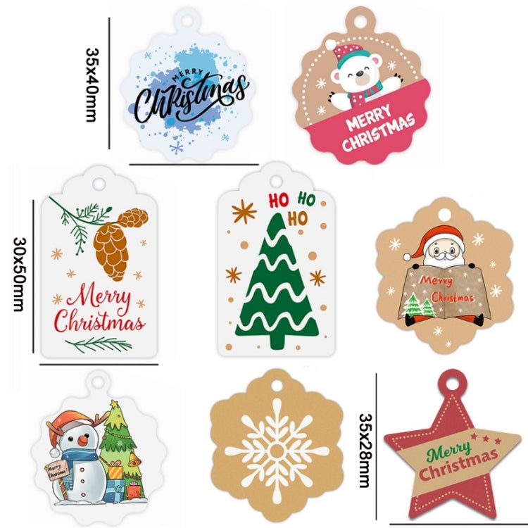 100pcs / Pack Christmas Kraft Paper Tag Gift Wrap Card Set(L-30)