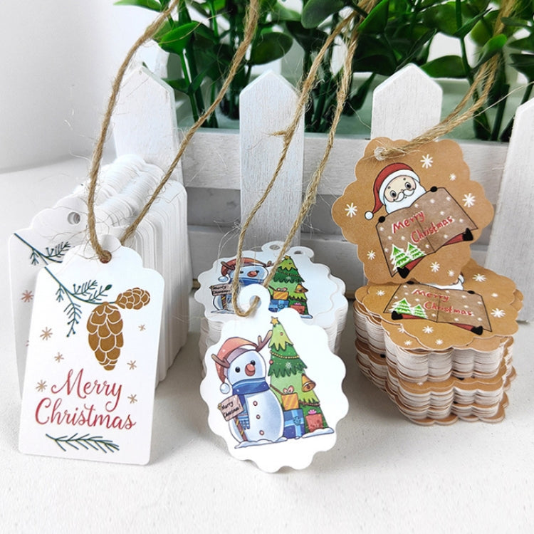100pcs / Pack Christmas Kraft Paper Tag Gift Wrap Card Set(L-30)