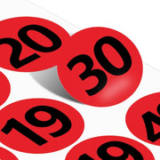 100 Stickers/Sheet Clothes Footwear Size Number Label Sticker, Random Color Delivery, Diameter: 10mm