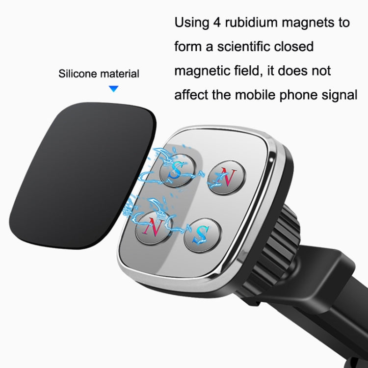 Telescopic Suction Cup Magnetic Suction Car Navigation Desktop Phone Bracket(Black)