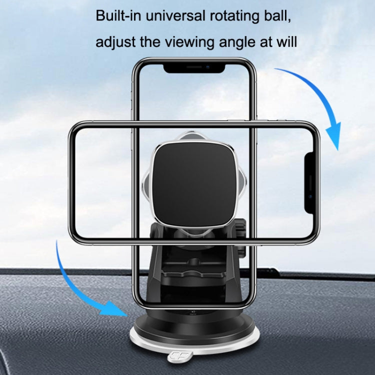 Telescopic Suction Cup Magnetic Suction Car Navigation Desktop Phone Bracket(Black)