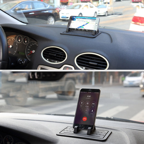 G01 Car Phone Holder Silicone Pad Center Console Tablet Holder(Black)