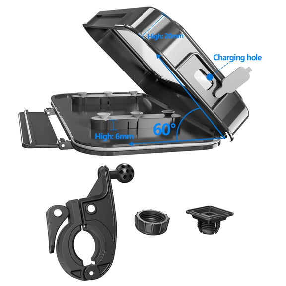 Bicycle Water-resistant Bag Motorcycle Transparent Flip Phone Holder(Black)