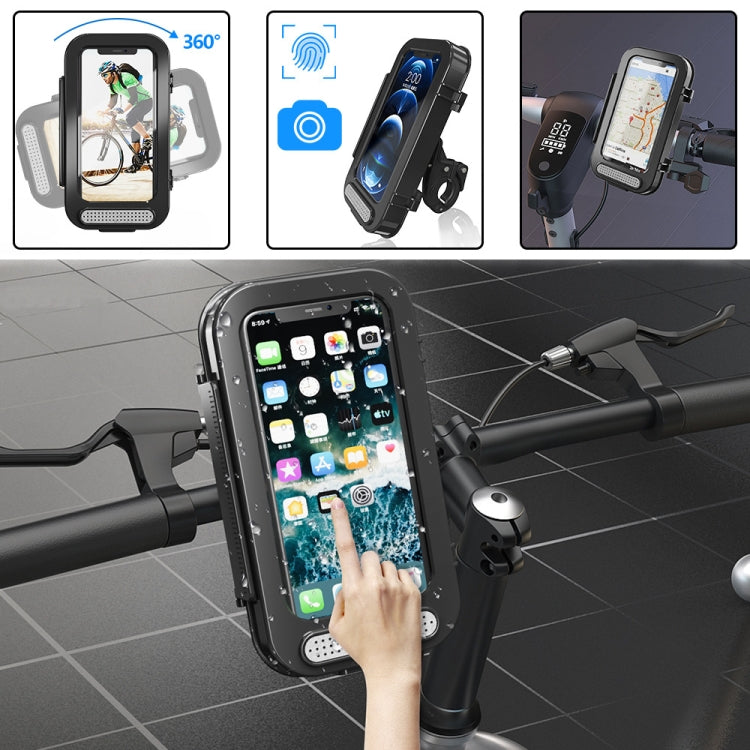 Bicycle Water-resistant Bag Motorcycle Transparent Flip Phone Holder(Black)