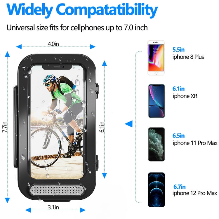 Bicycle Water-resistant Bag Motorcycle Transparent Flip Phone Holder(Black)