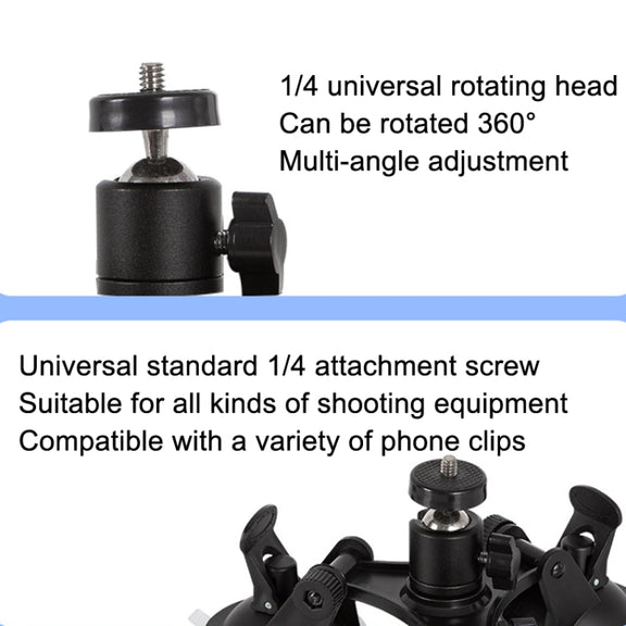 Car General Purpose Vehicle Bracket Suction Cup Fixed Glass Video Shooting Base, Shape: Suction Cup+PTZ