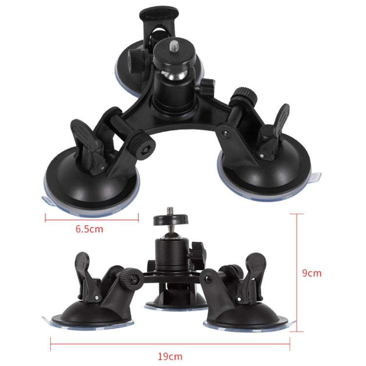 Car General Purpose Vehicle Bracket Suction Cup Fixed Glass Video Shooting Base, Shape: Suction Cup+PTZ+Phone Clip