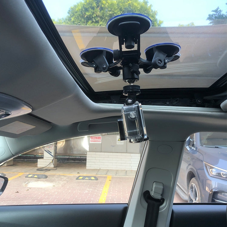 Car General Purpose Vehicle Bracket Suction Cup Fixed Glass Video Shooting Base, Shape: Suction Cup+PTZ+Phone Clip