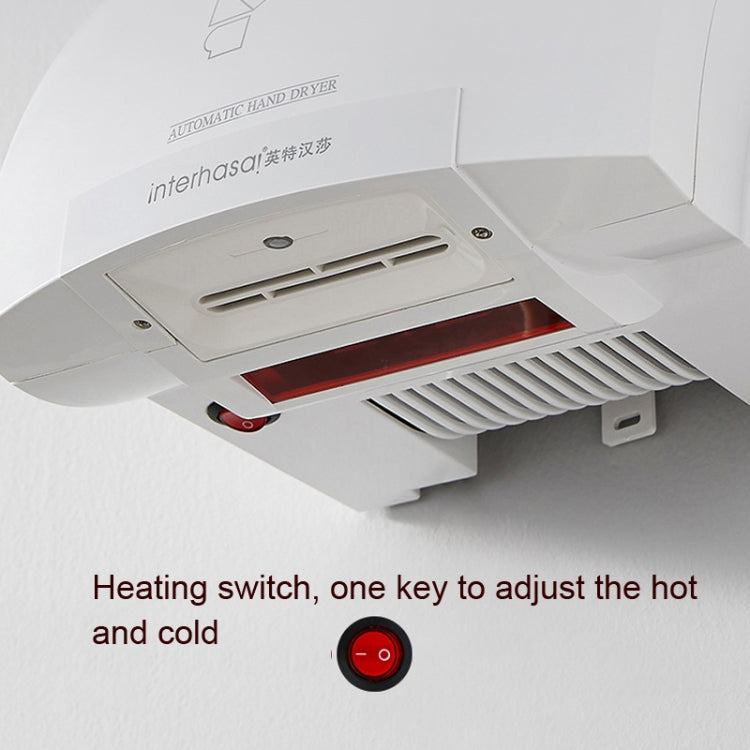 Interhasa 220V Automatic Electric Hand Dryer Mini  Induction Hand Drying Machine,Style: Hot and Cold,CN Plug