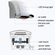 Interhasa  220V 1800W Hot and Cold Switching Electric Hand Dryer,Model: A1002 Gold,CN Plug