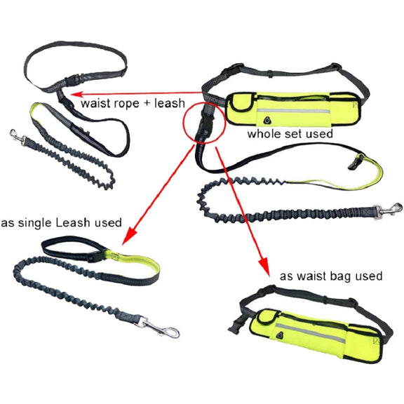 Pet Run Traction Rope Portable Waist Bag(Green)