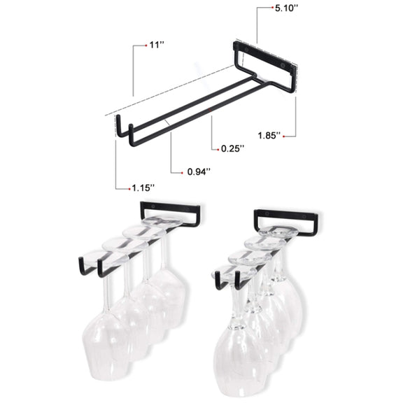 Household Wrought Iron Goblet Upside Down Cup Holder(Black)