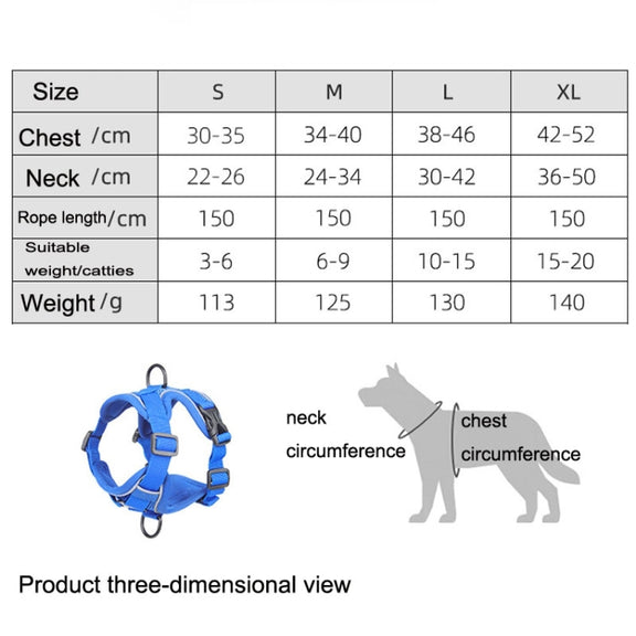 HT-864 Pet Traction Rope Reflective Breathable Dog Chest Strap Vest, Size: XL(Gray)