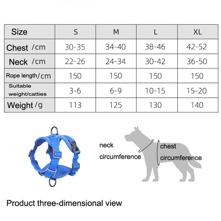 HT-864 Pet Traction Rope Reflective Breathable Dog Chest Strap Vest, Size: XL(Gray)