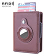 X-80 RFID Anti-theft Brushed Leather Card Holder For AirTag(Coffee) - Wallet Series by PMC TechLife | Online Shopping South Africa | PMC TechLife