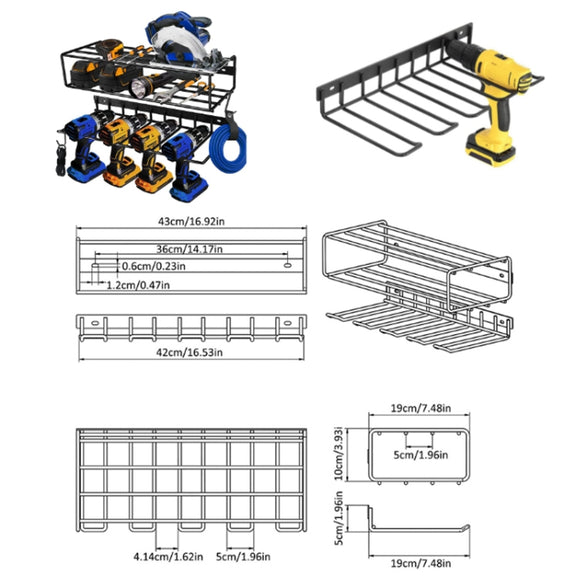 Wall Mounted Handheld Drill Tool Storage Rack, Specification: Complete set