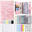 A6 Binder Budget Book Marbled Notebook PU Leather Binder(Pink) - Notebooks by null | Online Shopping South Africa | PMC TechLife | Buy Now Pay Later Mobicred