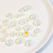 SP0473 30Pcs/Pack 3D Camellia Nail Art Decorative Rhinestones(Transparent)